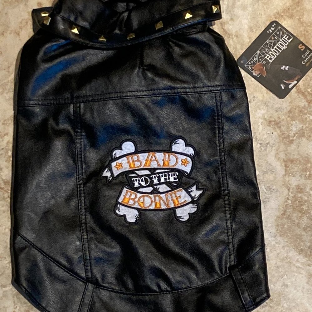 (S) Doggy Black Leatherette Jacket